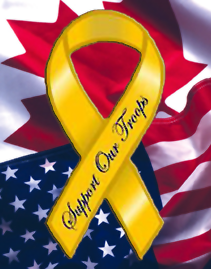 A yellow ribbon in support of all our peacekeepers and troops around the world in harms way.